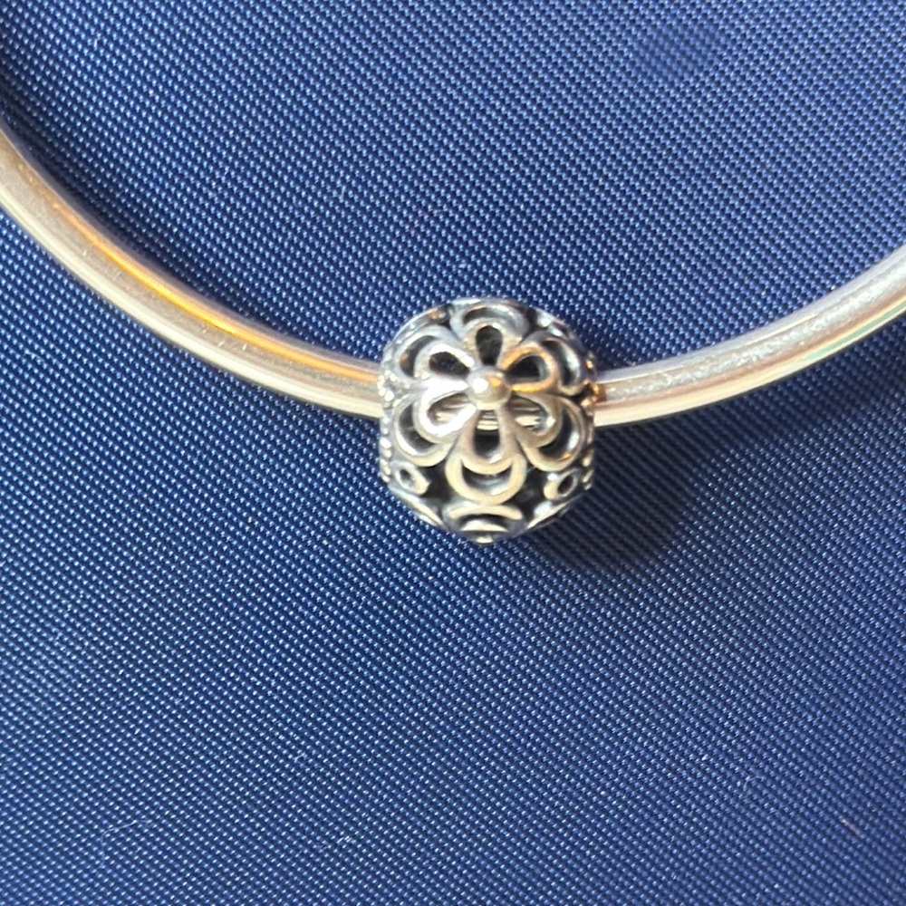 Silver Floral Pandora Charm